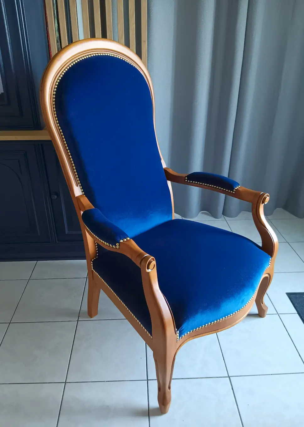 fauteuil voltaire bleu