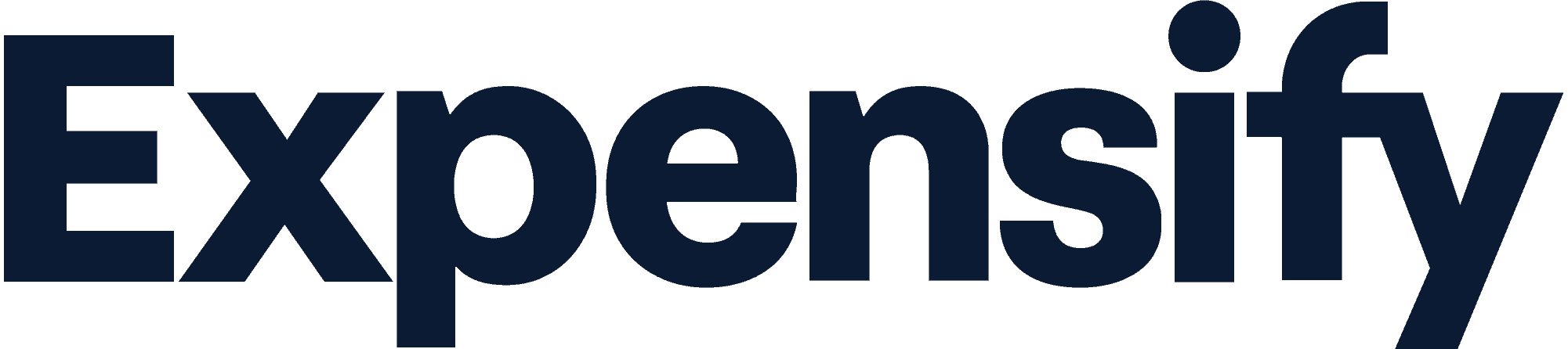 Expensify logo in bold navy blue letters on white background