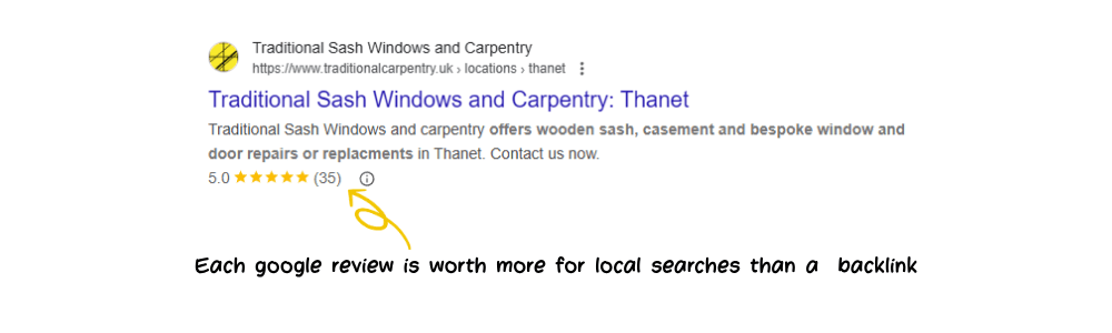 image showing Google reviews