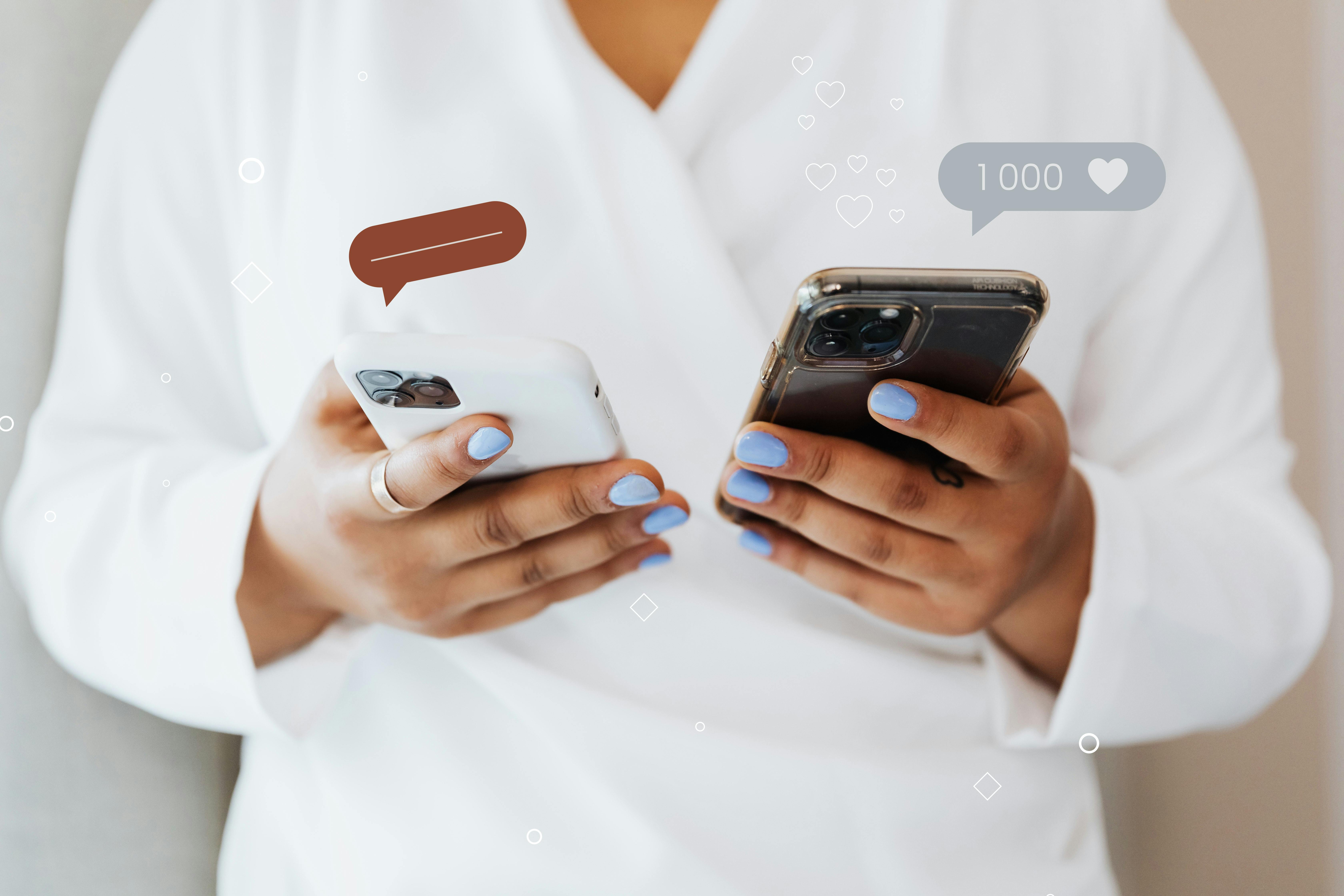 Social media on phones