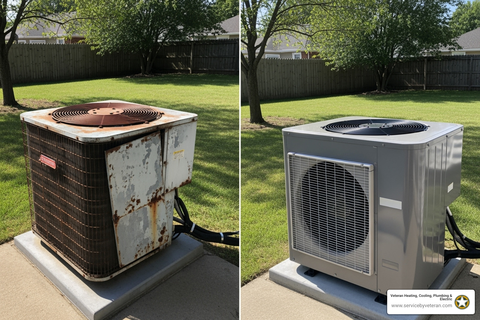 old and new AC units - ac installation contractor