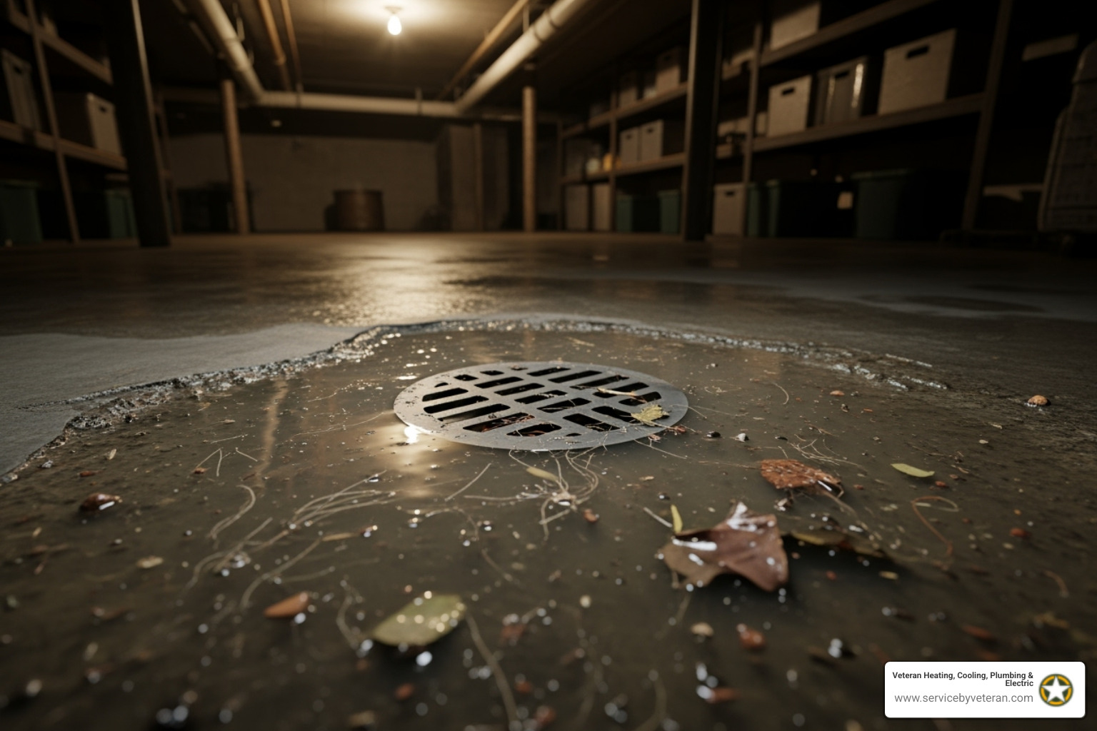 backed-up floor drain - sewer line cleaning