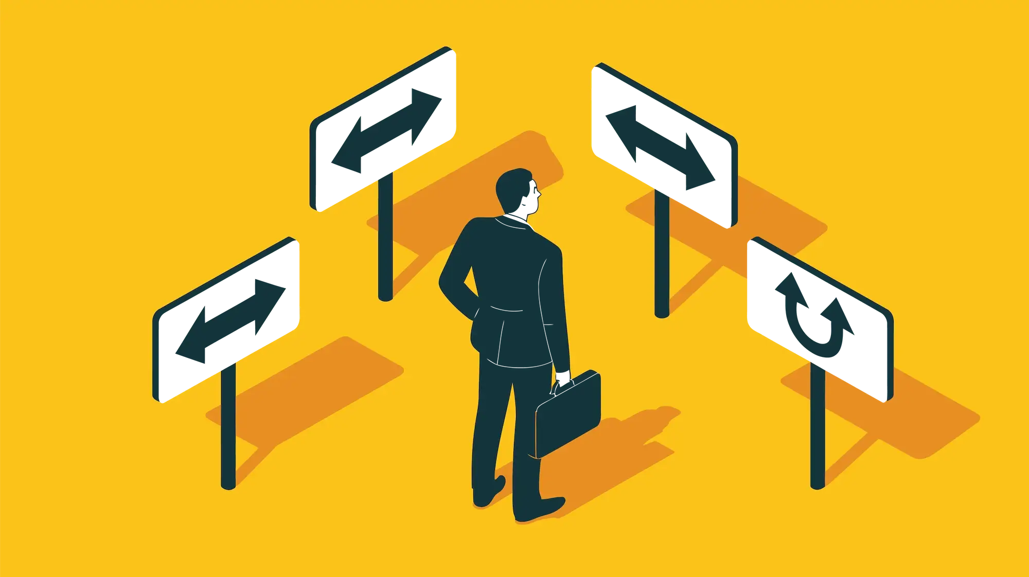 Man trying to decide which career path to take.