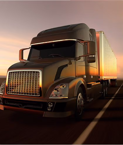 Photo of a semi truck on the highway