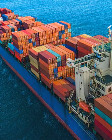 Shipping containers on a cargo ship