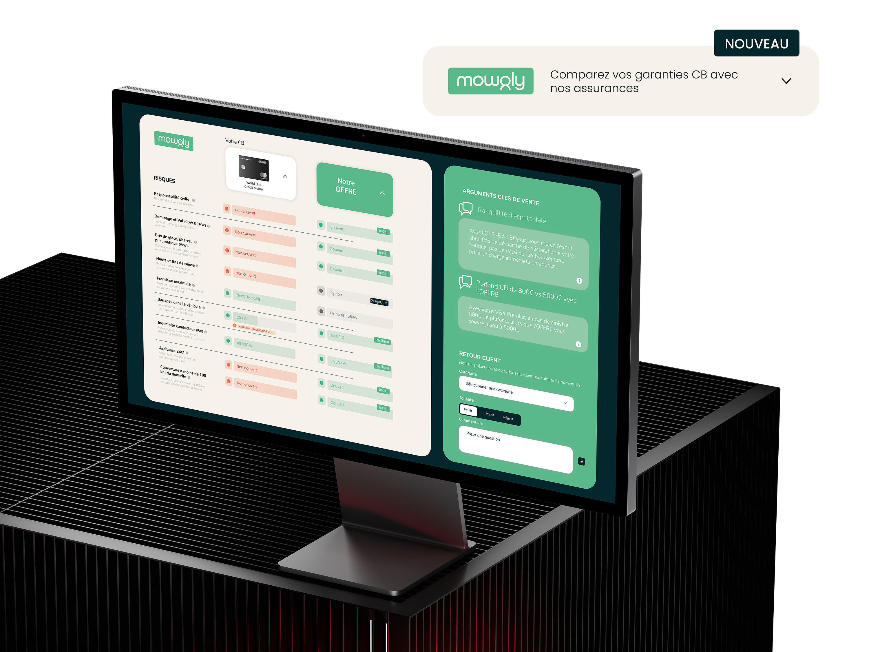 Module professionnel MOWGLY - intégration comptoir