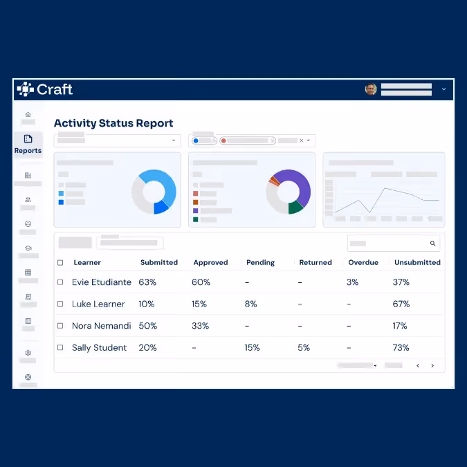 Craft Connect Activity Status Report template