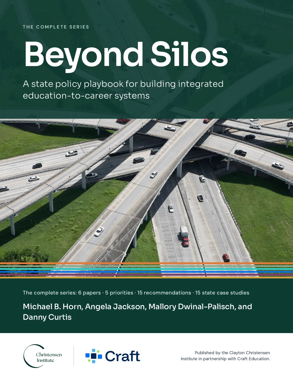 Cover of Beyond Silos: A state policy playbook for building integrated education-to-career systems, from the Clayton Christensen Institute and Craft Education