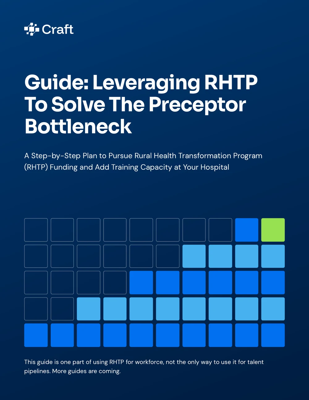 Cover of Leveraging RHTP to Solve the Preceptor Bottleneck, a Craft Education guide to pursuing Rural Health Transformation Program funding for allied health clinical rotations