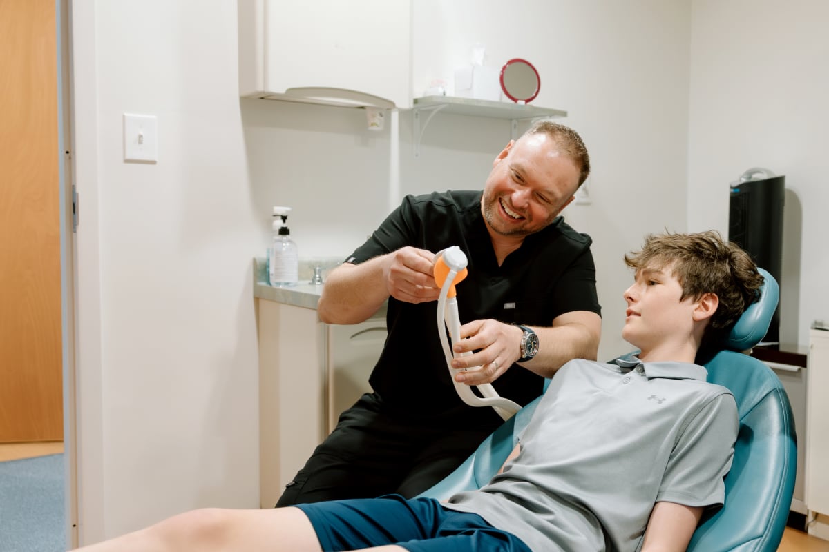 Fluoride varnish application at Frederick Pediatric Dentistry in Maryland for child dental protection
