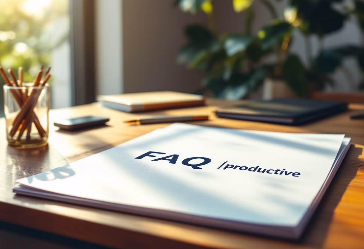 image of a document with faqs for a productivity tools business