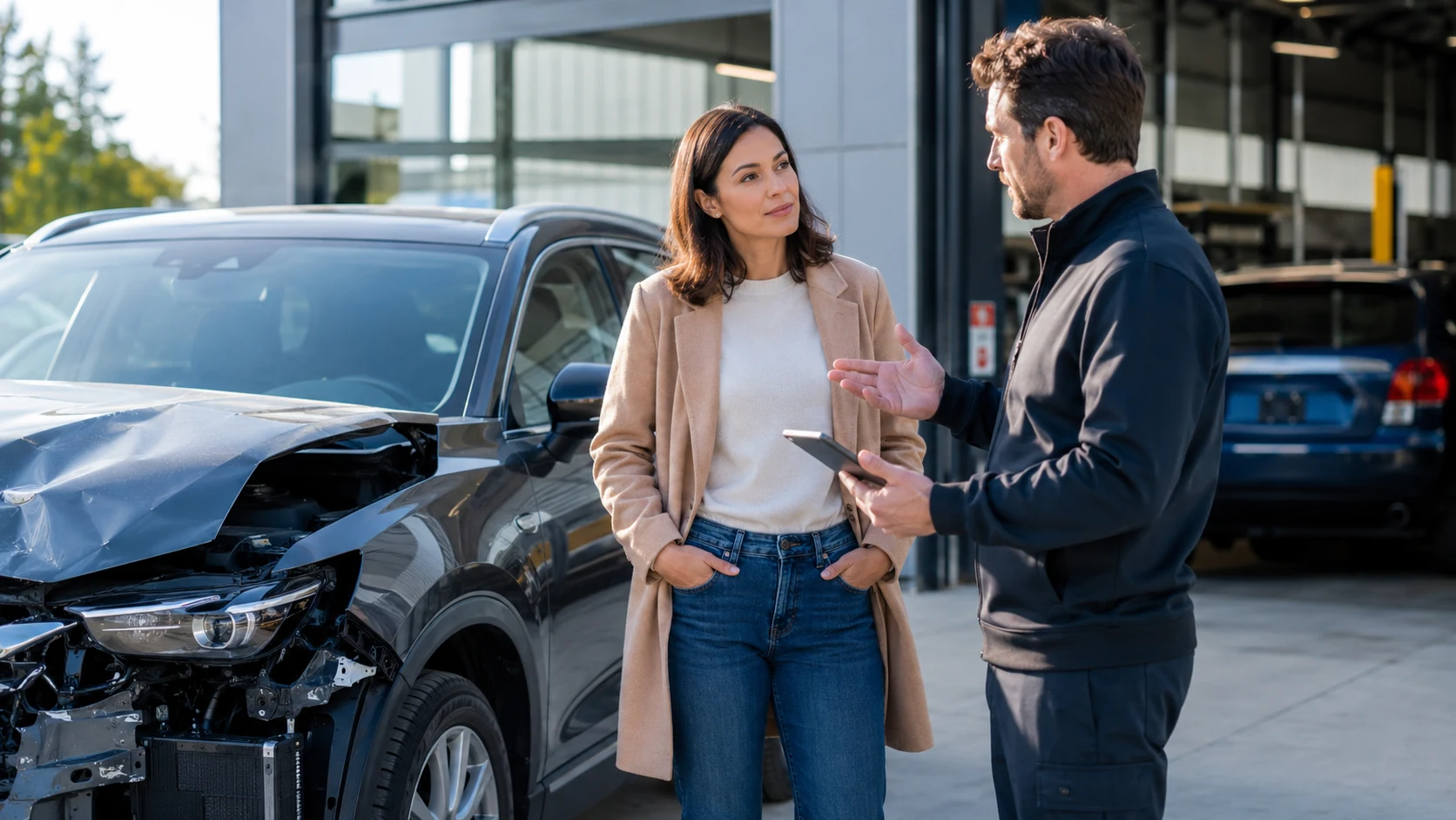 Collision repair consultation with a Surrey driver at Cerna Collision