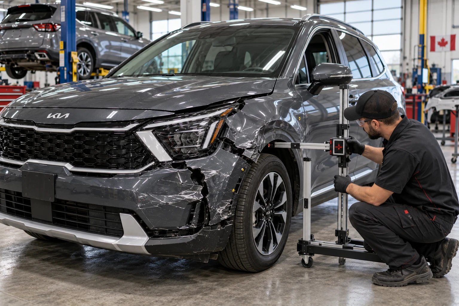 Kia bumper hidden damage assessment in Surrey