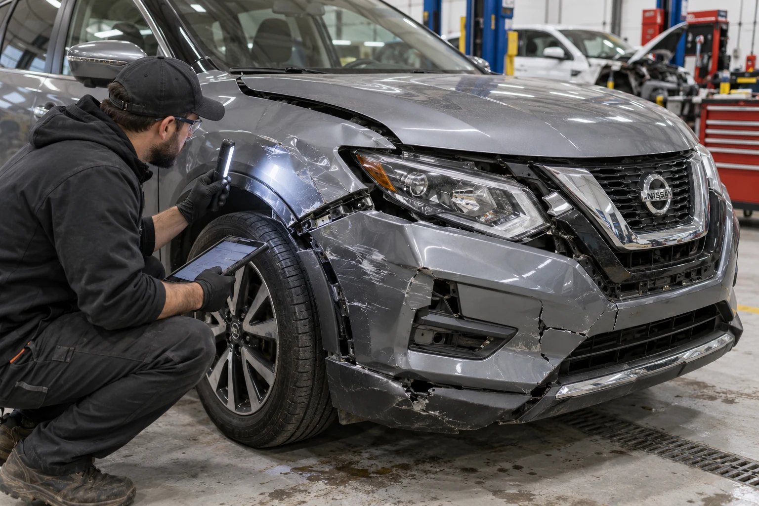 Nissan collision damage assessment in Surrey
