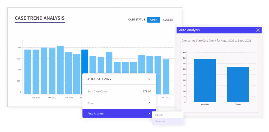 screenshot of application data