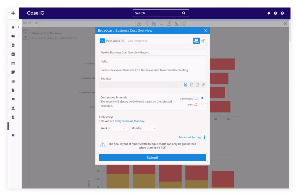 screenshot application send analytics report