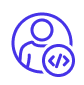 icon user in circle with code icon