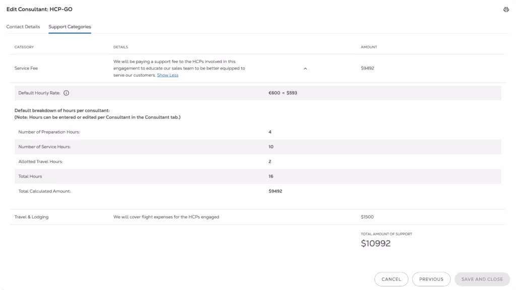 screenshot application hcp profiling