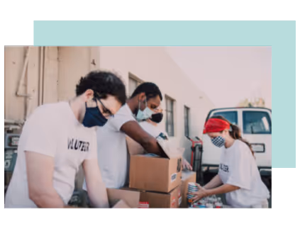 stock photo people accepting community donations