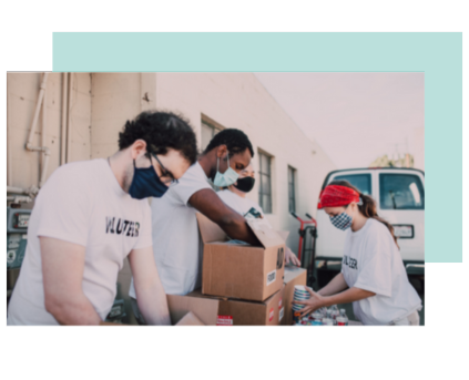 stock photo people accepting community donations