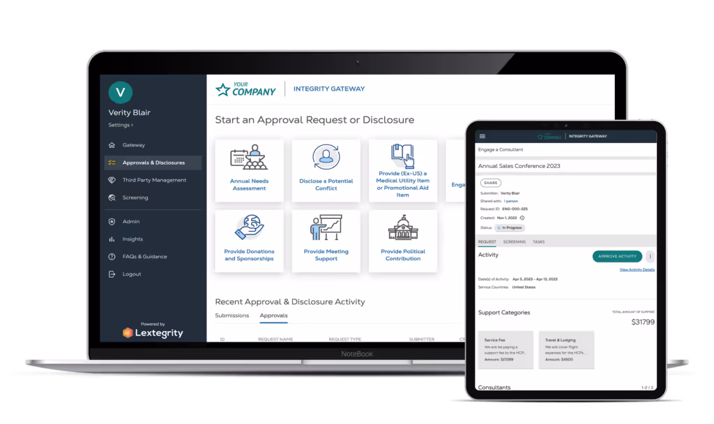 screenshot of application framed within laptop and tablet