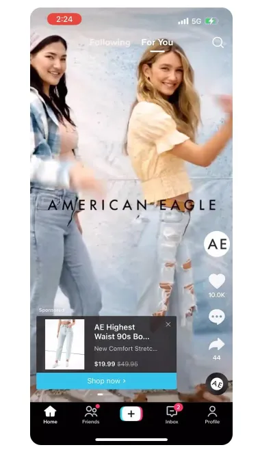 TikTok Shopping Ad example 
