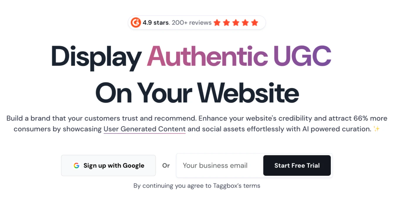 AI UGC Tool: Taggbox
