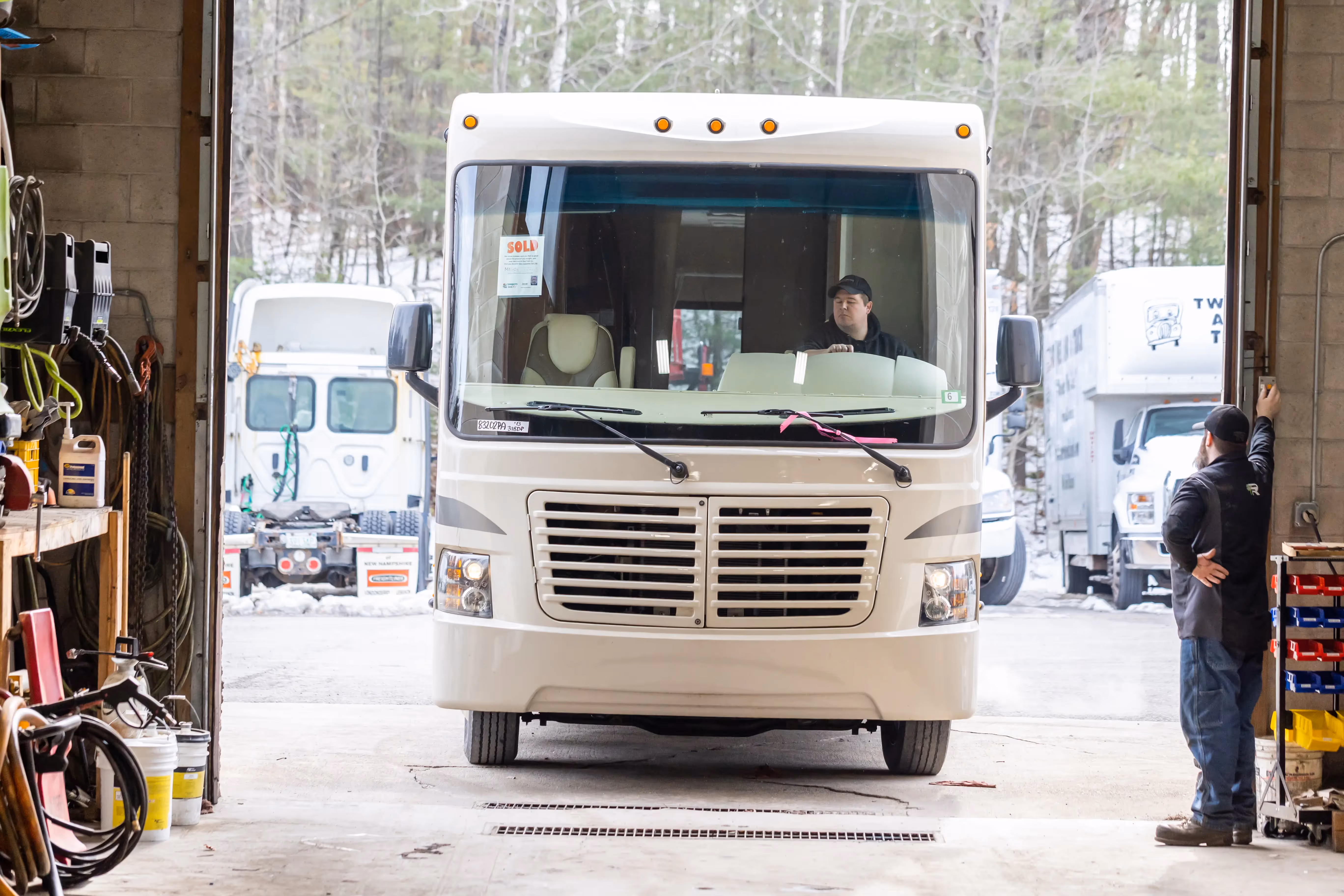 RV for repair in repair shop in Weyburn, SK