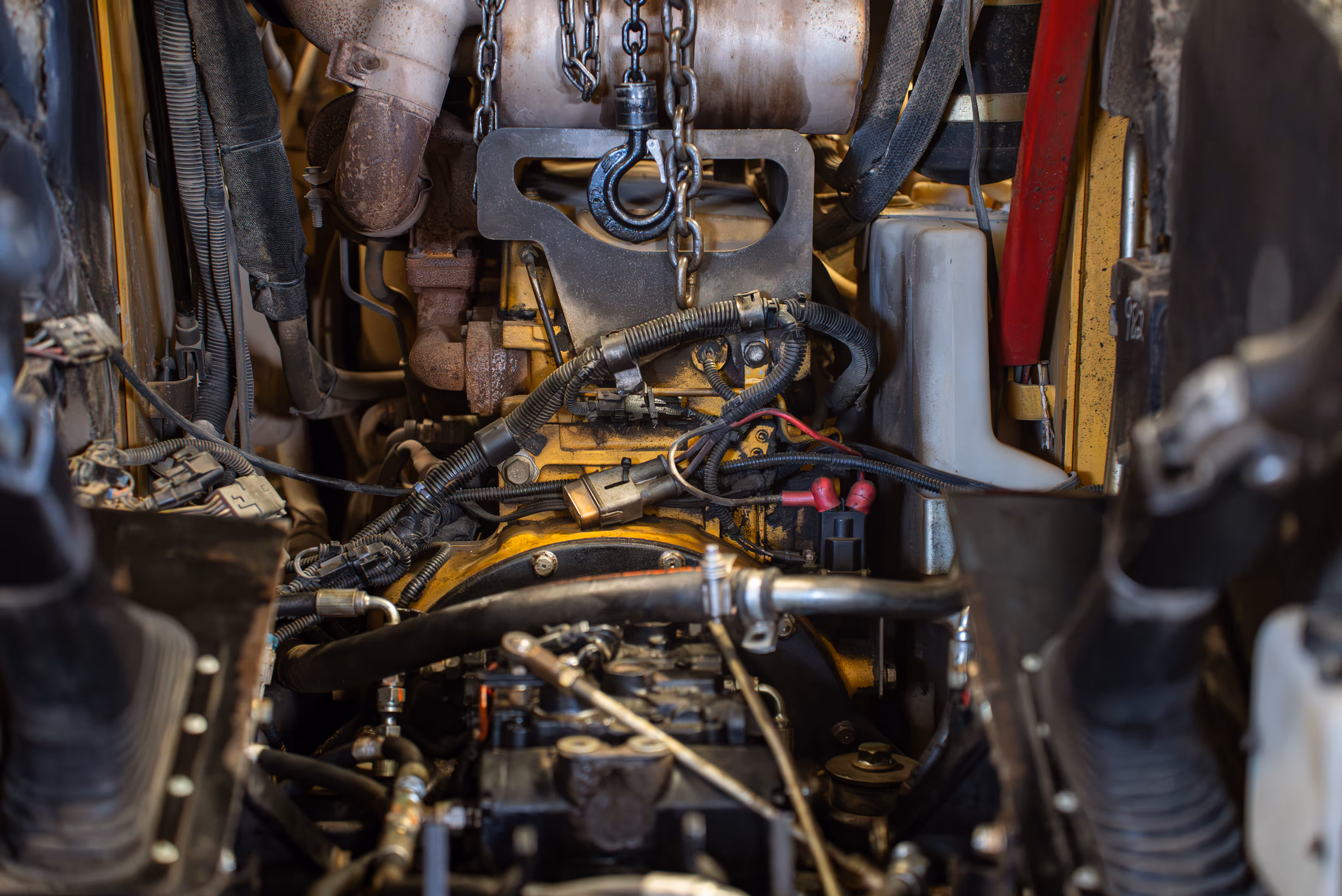 Diesel mechanic performing mobile truck repair in Weyburn, SK