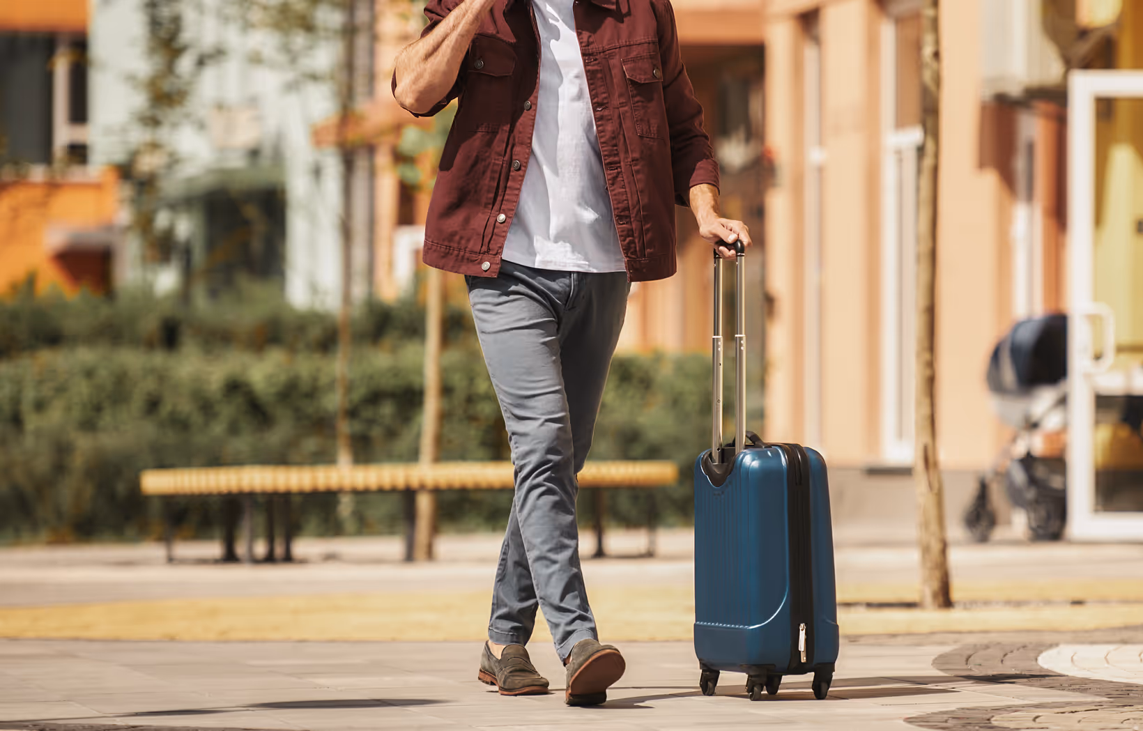 Man with luggage.