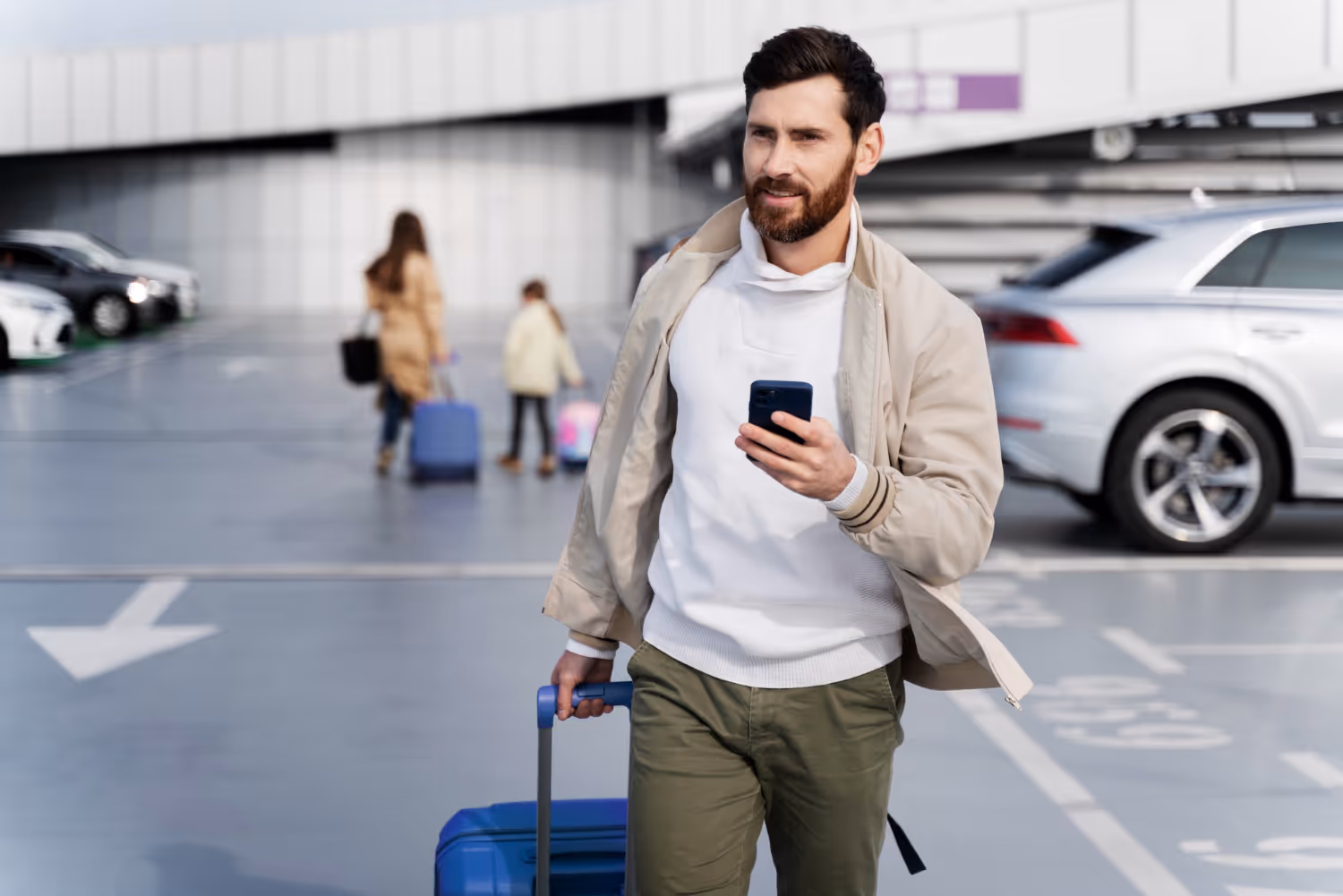 Man boarding plane.