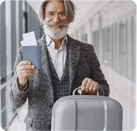Guy with luggage.
