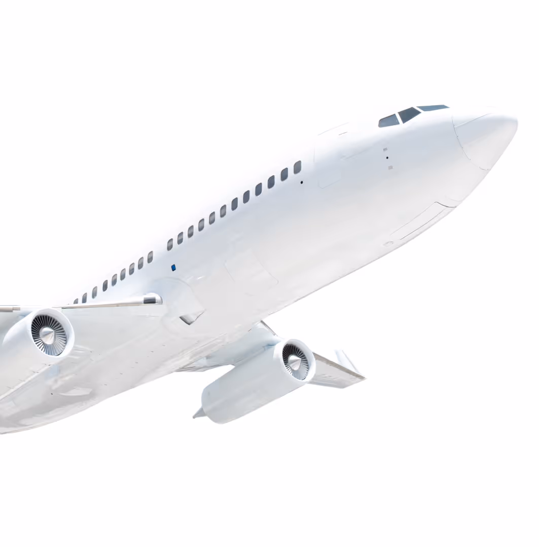 Plane on white background.