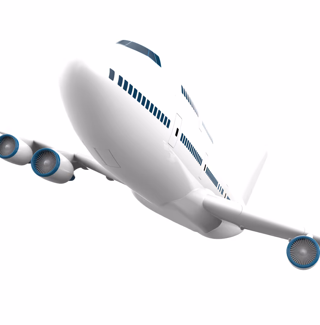 Plane on white background.
