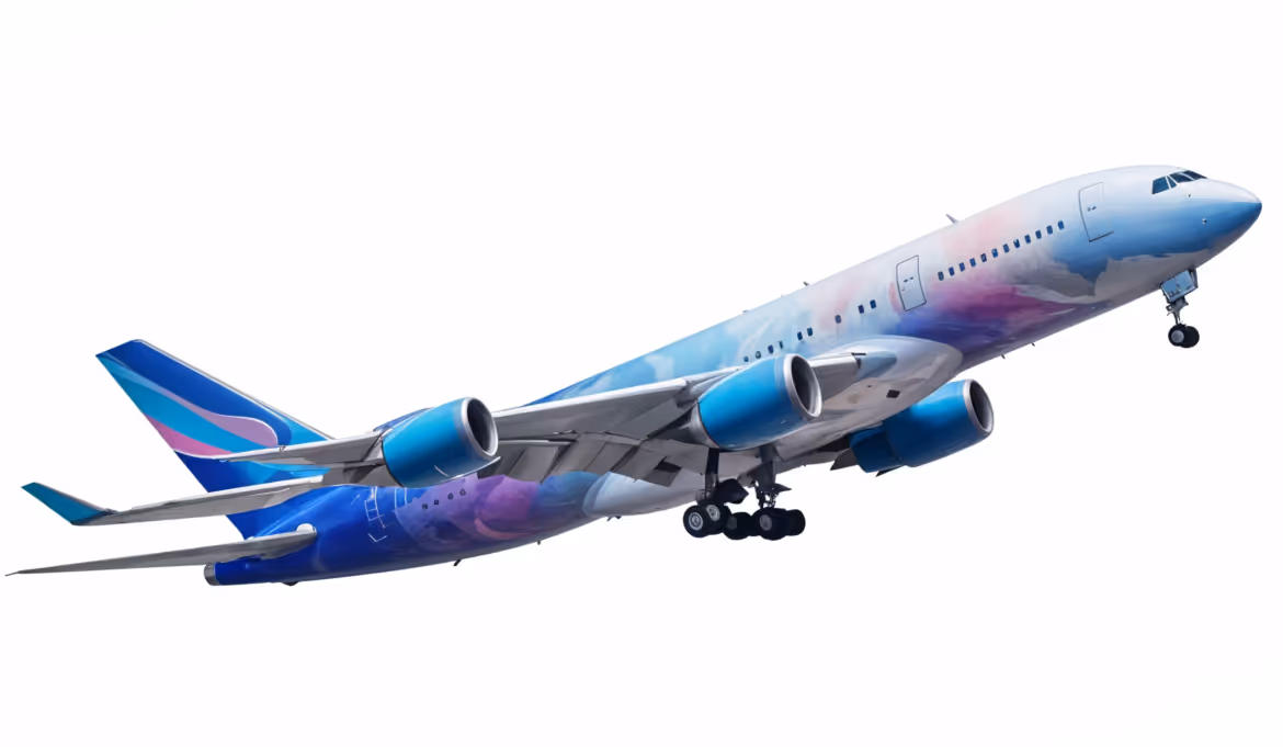 Plane on white background.