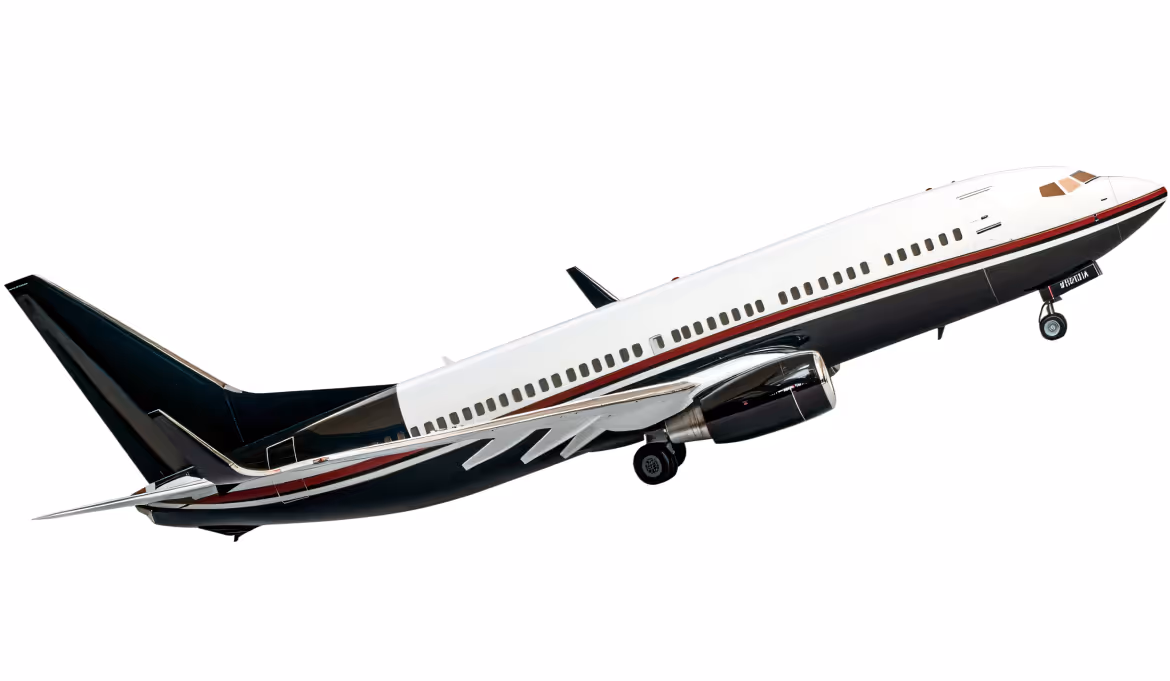 Plane on white background.