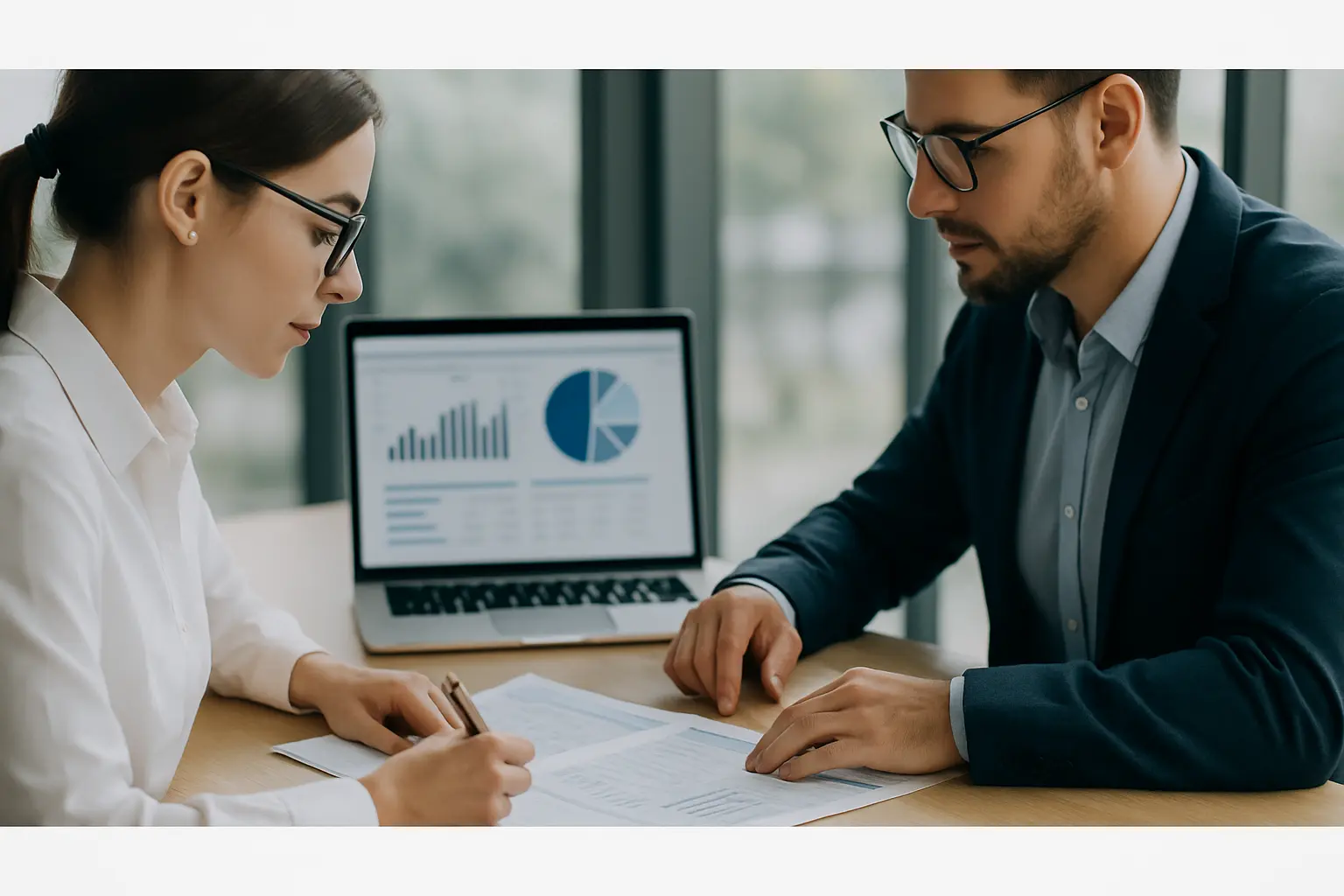 Advisor board meeting with laptops and virtual collaboration, strengthening real estate decisions through fractional CDO leadership.