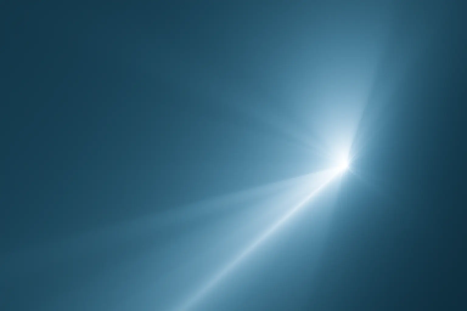 Single focused beam of white light cutting through a soft blue gradient, representing clarity, insight, and direct advisory support.
