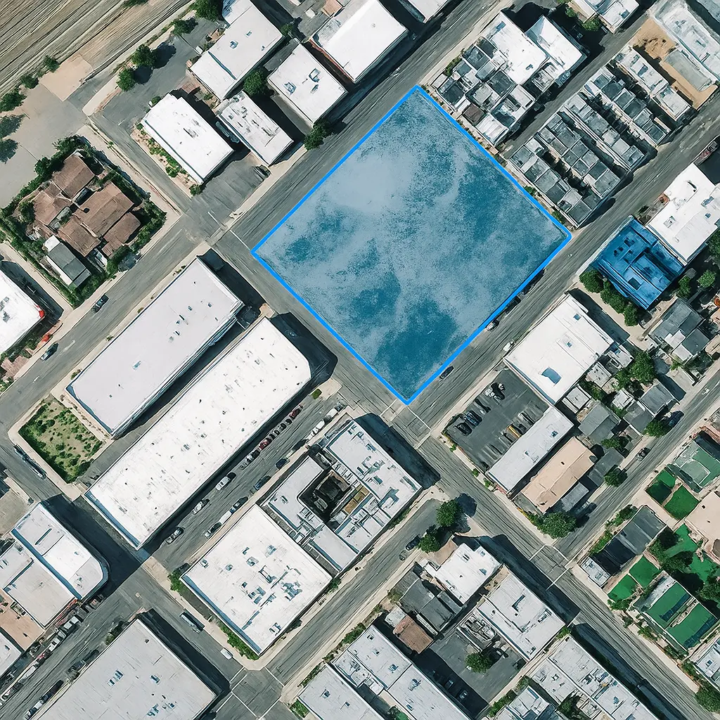 Aerial view of urban parcels used in real estate portfolio governance and integration led by a fractional CDO.