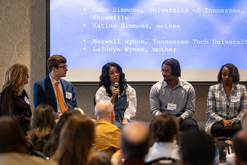 A student panel at the HEMAC annual convening.