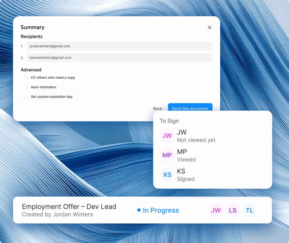 Hubsign E-signature feature1