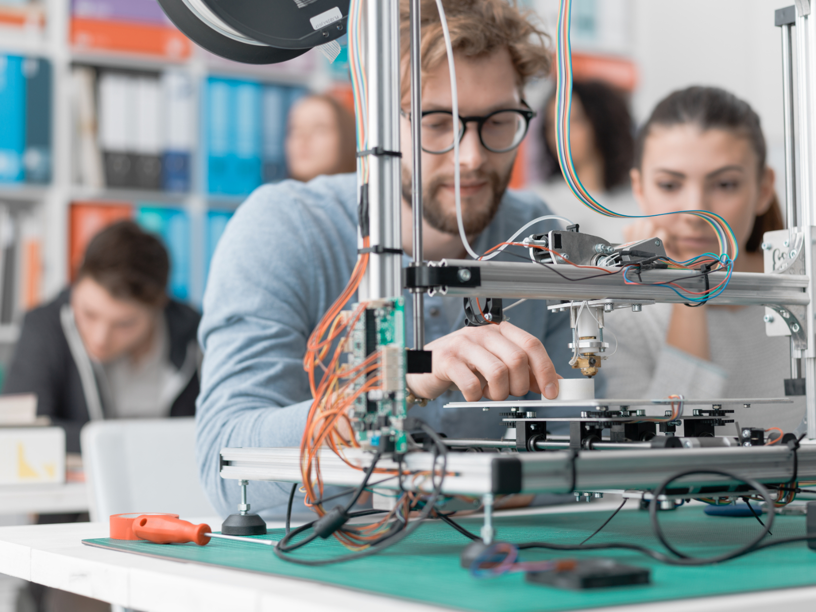 man in technology lab stock image