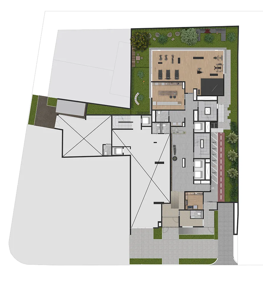 imagem da planta Studio Residencial  24m²