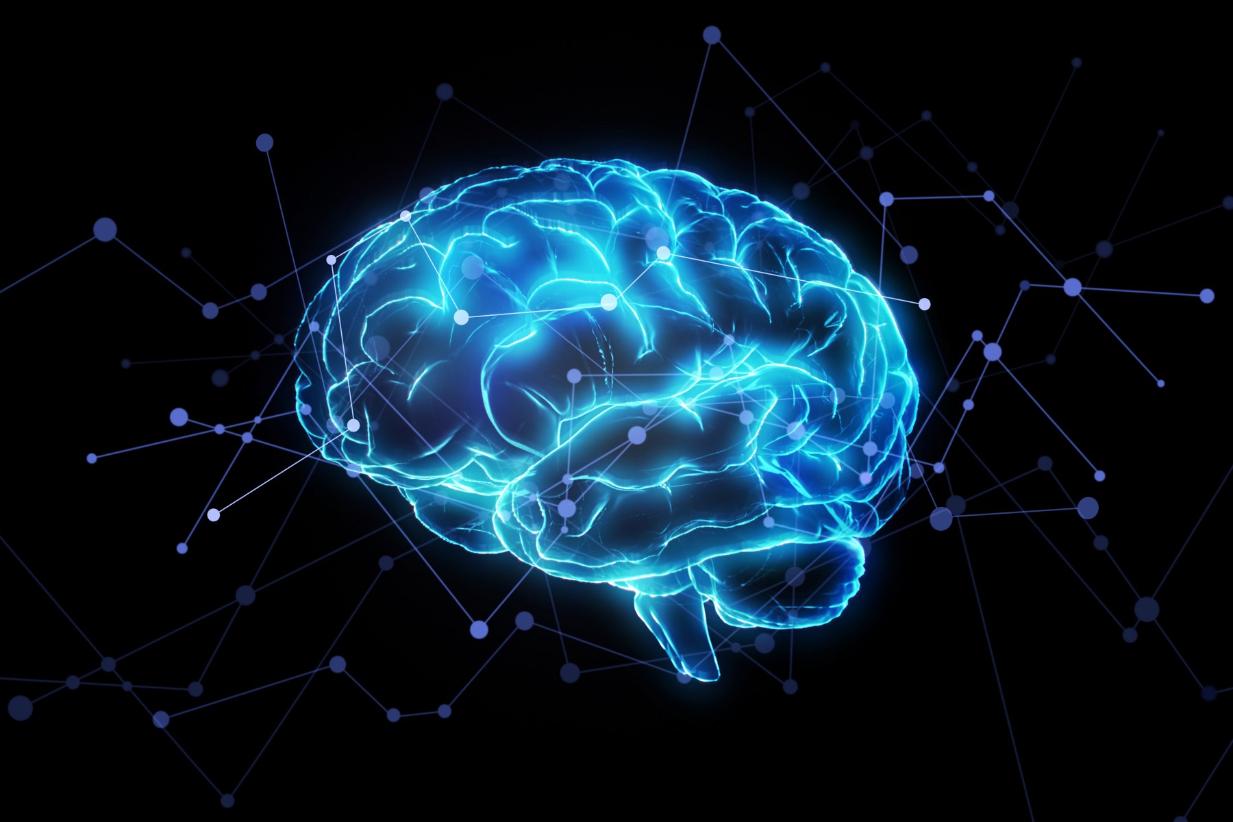 An illustration of a brain and neurological connections