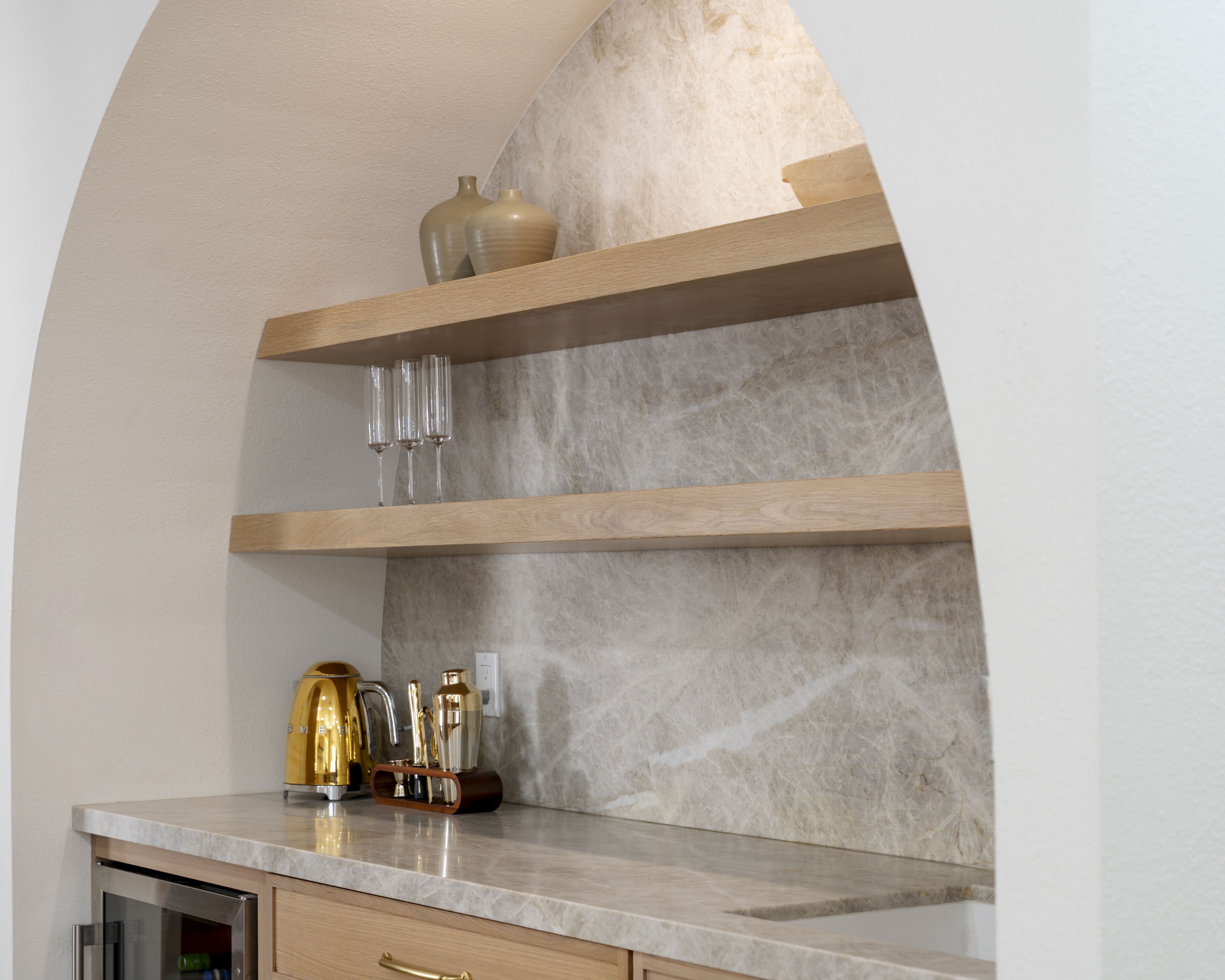 Warmwell Drive – Arched Bar Shelves 02
