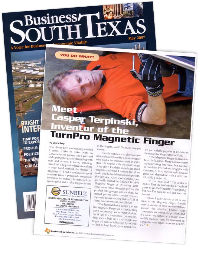 Casper Terpinski, inventor of the TurnPro Magnetic Finger