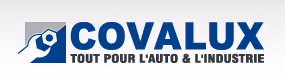 Covalux logo with blue text and automotive industry tagline