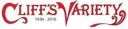 Cliff's Variety vintage logo with years 1936-2016
