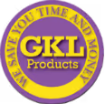 GKL Products circular logo with yellow and purple color scheme