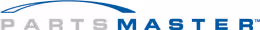 Parts Master logo with blue text and curved design on white background